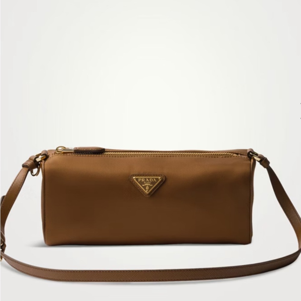 Prada Black Nylon Zip Pouch with Gold Hardware